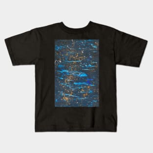 Abstract in Blue and Gold Kids T-Shirt